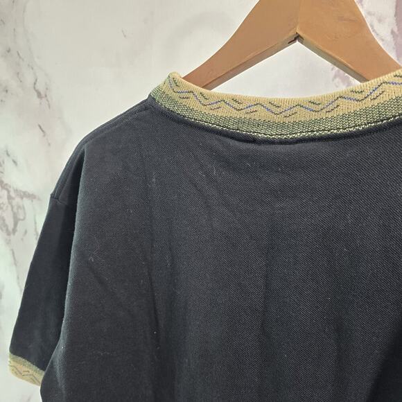 Vintage Hollywood T Shirt Mens XL 90s Knit Collar Embroidered Palm Textured - Picture 6 of 12